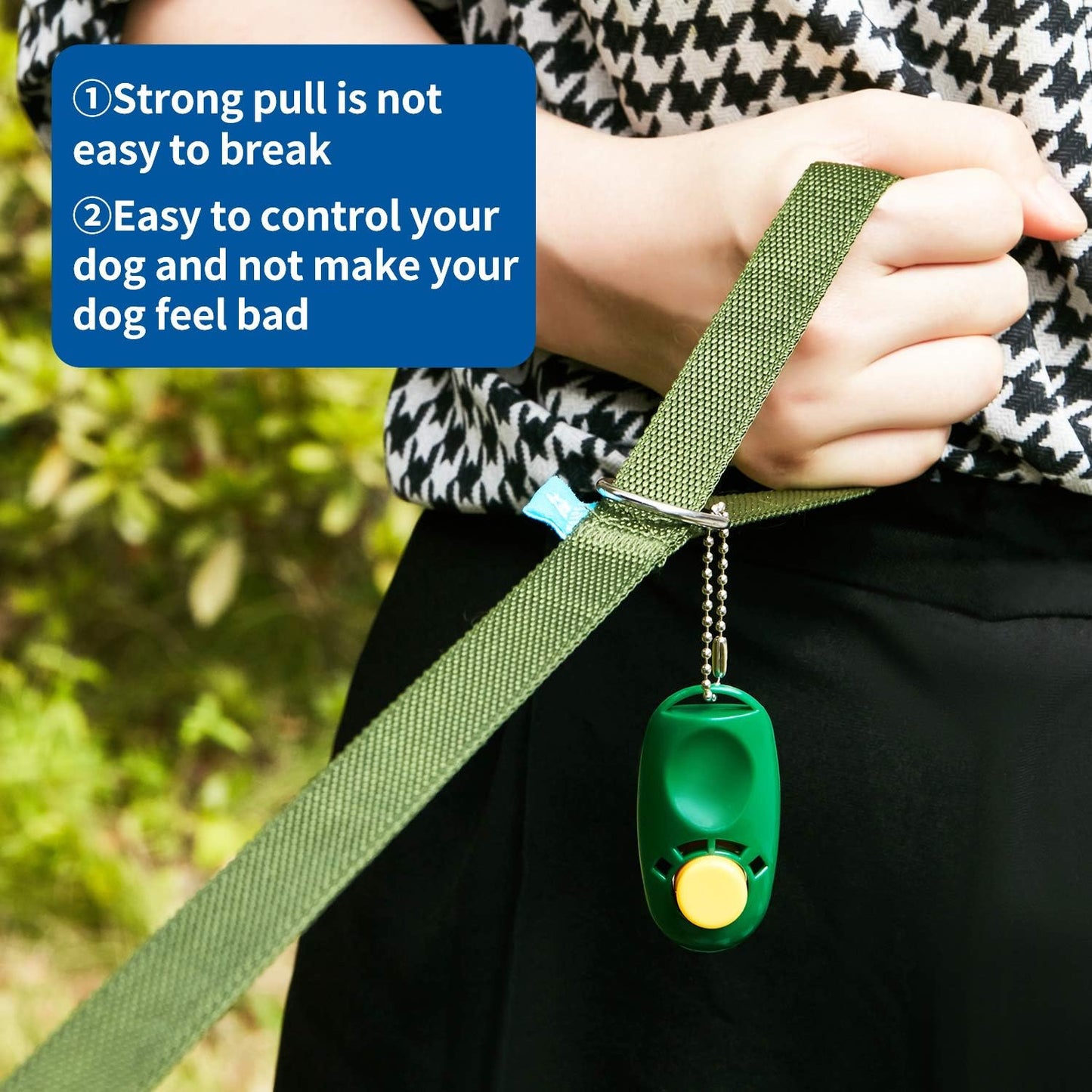 15/20/30/50/100 Ft Long Dog Training Leash with Clickers for Small, Medium and Large Dogs or Cats (50 Feet, Darkgreen)