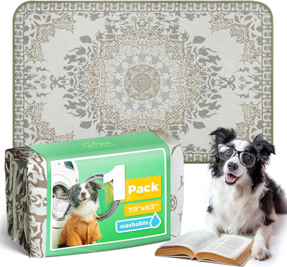 Washable Pee Pads for Dogs, Super Absorbent, 160X99Cm, Boho, 1 Pack | Machine Washable, Non-Slip Backing, Fits 60Cm(H) 6-Panel  Rollick/Homeplus Playpens