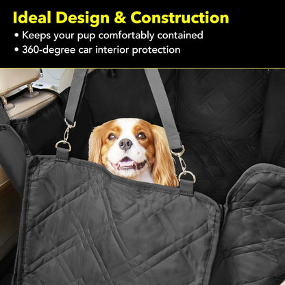 Dog Car Seat Cover, Heavy Duty Dog Seat Cover for Back Seat, Extra Padded Non-Slip Dog Hammock, Water-Resistant Back Seat Protector for Cars Trucks and Suvs (58" W X 54" L)