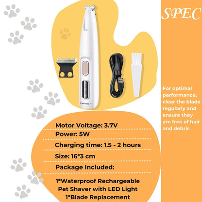 Low-Noise Cat Grooming Trimmer Kit - Cordless Pet Clipper